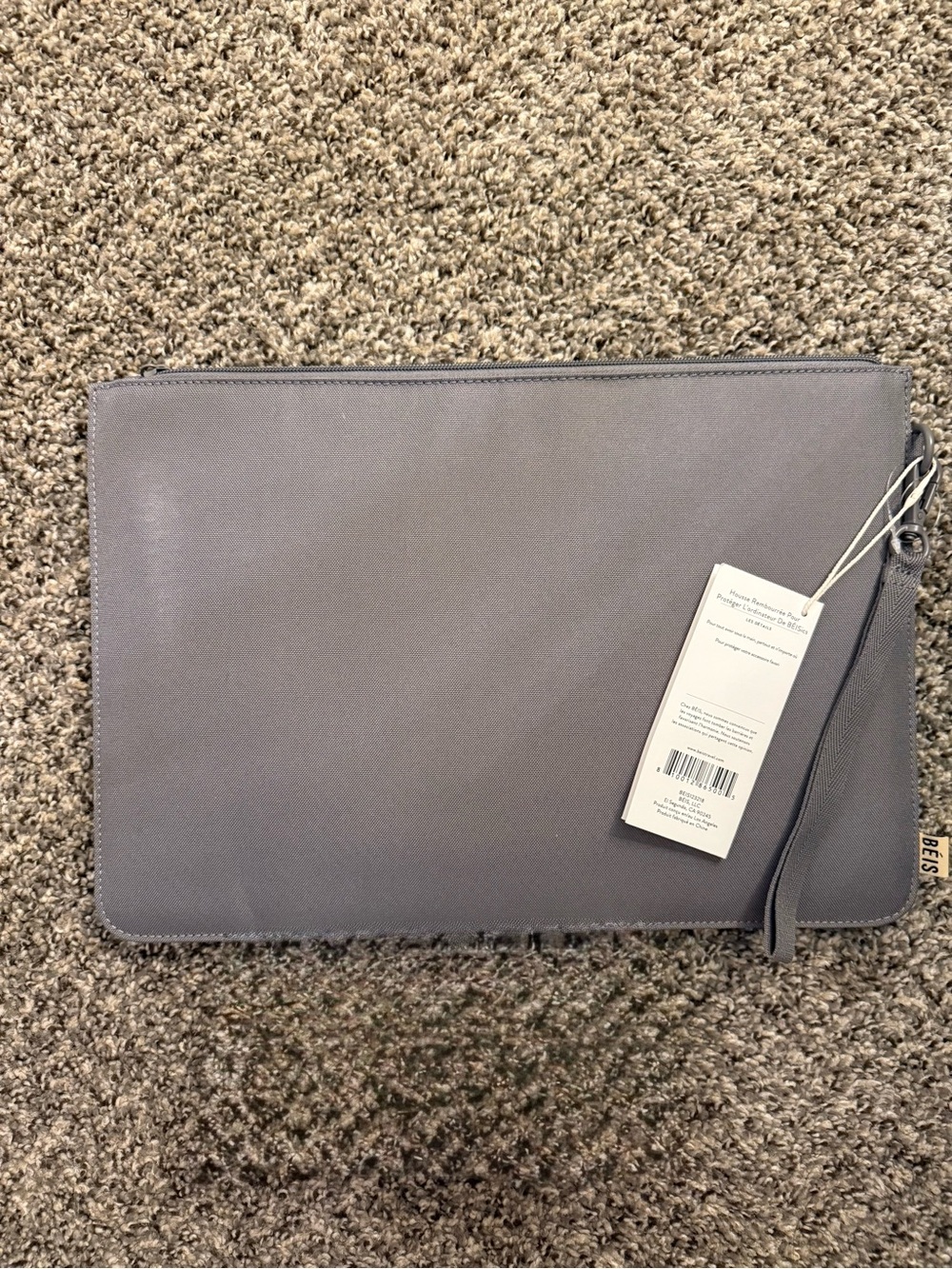 BEIS Laptop Sleeve Clutch in Light Gray